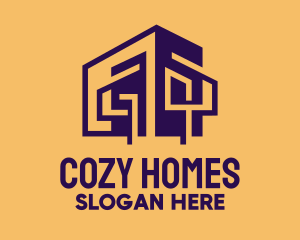 Housing - Purple Modern House logo design