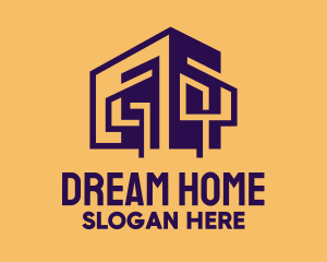 House - Purple Modern House logo design