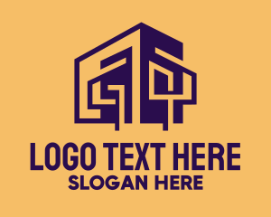 Modern - Purple Modern House logo design