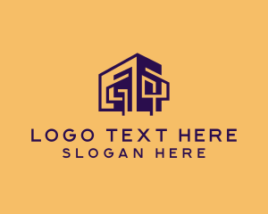 Architect - Purple Modern Home logo design