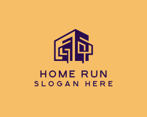 Purple Modern Home  logo design