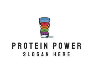 Protein - Glass Drink Vitamins logo design