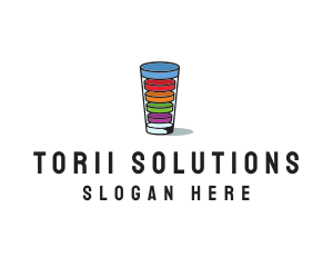 Glass Drink Vitamins logo design