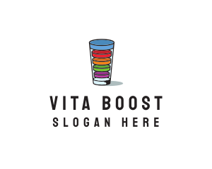 Vitamin - Glass Drink Vitamins logo design
