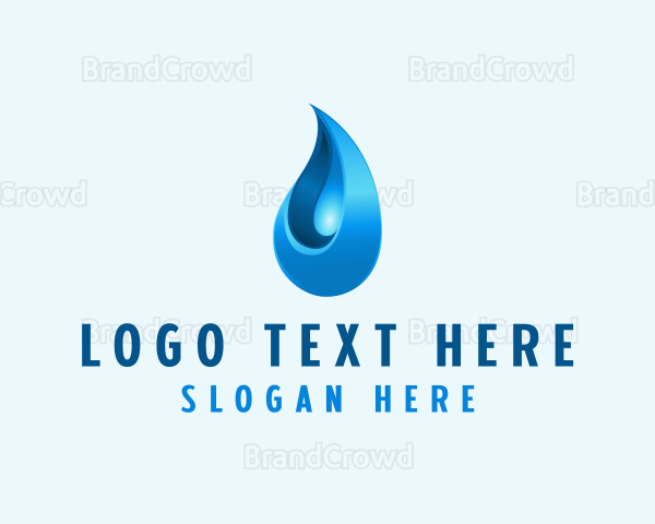 3D Water Droplet Logo