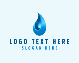 Wash - 3D Water Droplet logo design