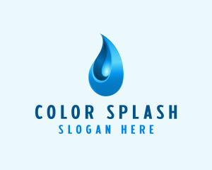 3D Water Droplet logo design