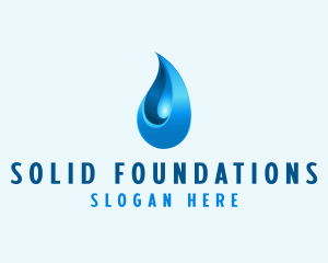 Refilling - 3D Water Droplet logo design