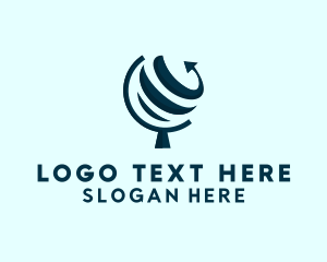 Logistics - Globe Spiral Arrow logo design