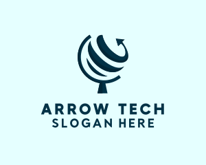 Globe Spiral Arrow  logo design