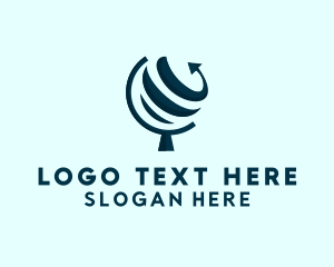 Export - Globe Spiral Arrow logo design