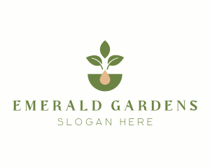 Organic Plant Crop Gardening logo design