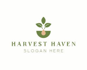 Organic Plant Crop Gardening logo design