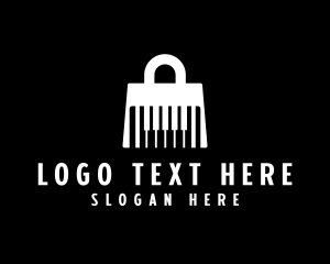 Music Store - Piano Shopping Bag logo design
