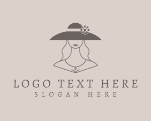 Wine Red - Fashion Hat Lady logo design