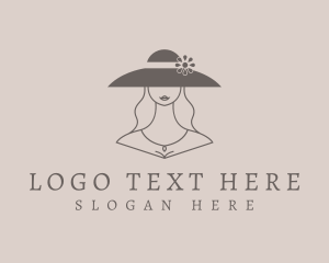 Fashion Design - Vintage Fashion Hat Lady logo design