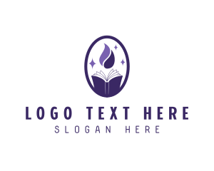 Screenwriter - Book Fire Learning logo design