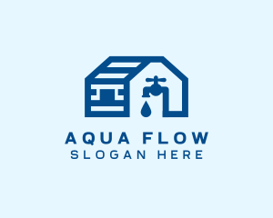 Waterworks - Faucet House Plumbing logo design