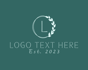 Eco - Organic Leaves Wreath Boutique logo design