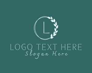 Organic Leaves Wreath Boutique Logo