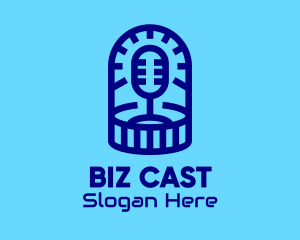 Podcast - Blue Microphone Podcast logo design