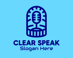 Voice - Blue Microphone Podcast logo design