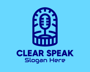 Blue Microphone Podcast logo design