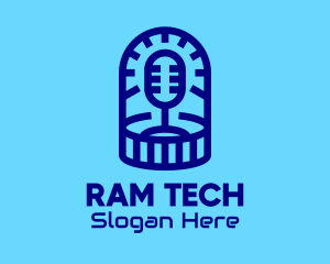 Blue Microphone Podcast logo design