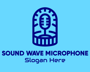 Microphone - Blue Microphone Podcast logo design