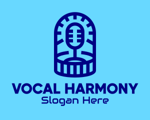 Voice - Blue Microphone Podcast logo design
