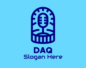 Music School - Blue Microphone Podcast logo design