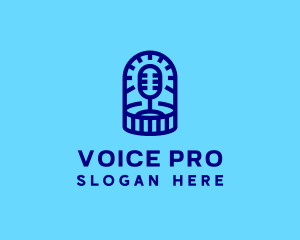 Announcer - Blue Microphone Podcast logo design