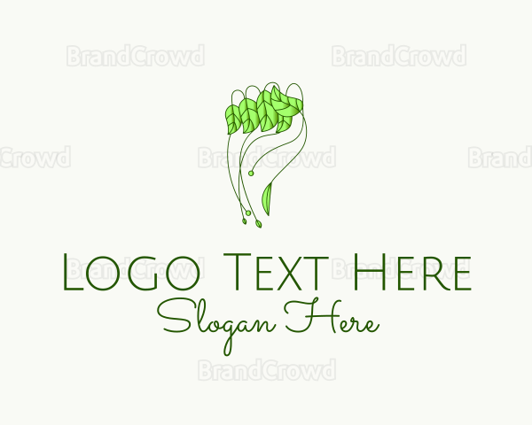 Hand Leaf Plant Logo