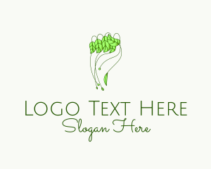 Peace - Hand Leaf Plant logo design