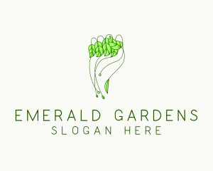 Hand Leaf Plant logo design