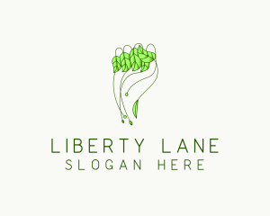 Hand Leaf Plant logo design