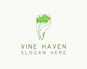 Hand Leaf Plant logo design