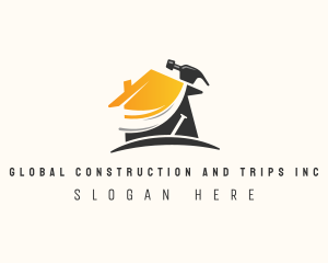 Construction Home Hammer logo design
