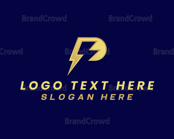 Lightning Electricity Letter P Logo