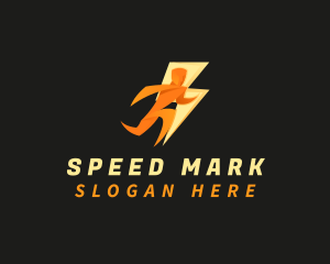 Lightning Bolt Man logo design