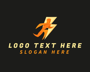 Lightning Bolt Man Logo