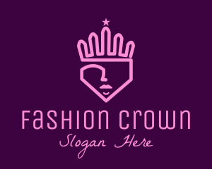 Minimalist Princess Crown logo design