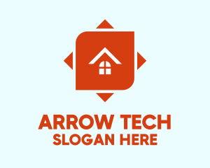 Orange House Arrow logo design