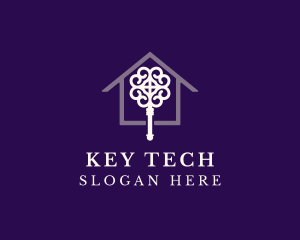 Vintage House Key logo design