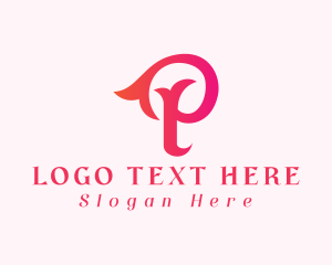 Girly - Elegant Feminine Gradient Letter P logo design