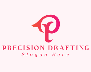 Elegant Feminine Gradient Letter P logo design