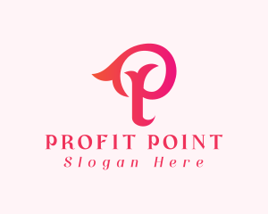 Elegant Feminine Gradient Letter P logo design