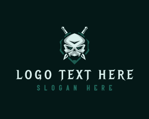 Knife Skull Dagger logo design