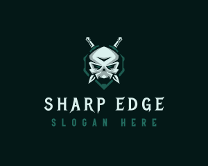 Knife Skull Dagger logo design