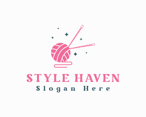 Knitting Needle Crochet Yarn Logo